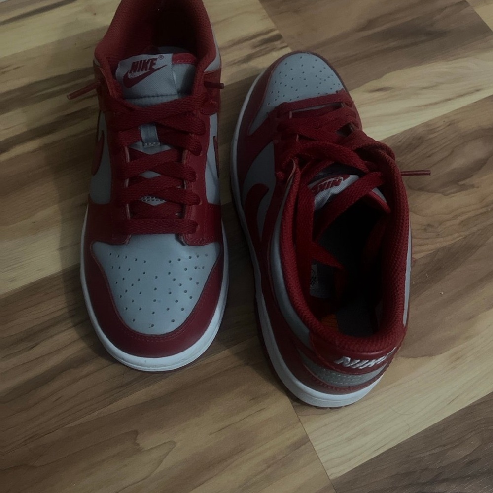 Nike Kids Red and Gray Sneakers 5.5 in grade school 7 in women’s